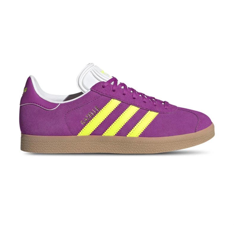 adidas Gazelle Purple & Yellow Sneakers with Gum Soles
