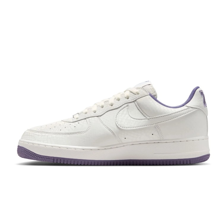 Nike Air Force 1 Low White & Purple Sneakers with Kobe Logo Details