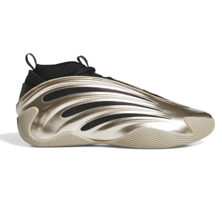Metallic Gold & Black Sneakers with Sculpted Cutout Shells
