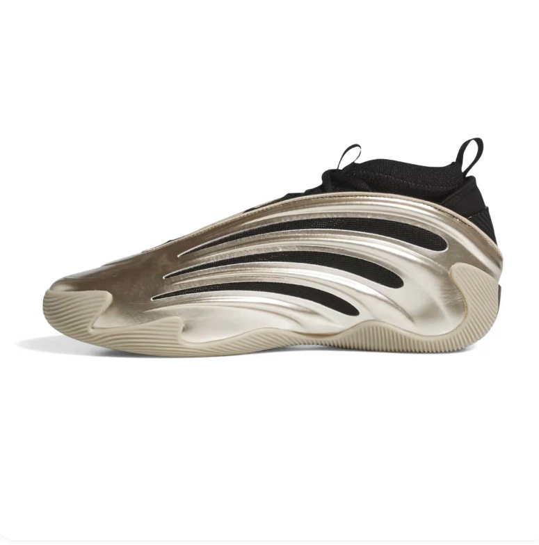 Metallic Gold & Black Sneakers with Sculpted Cutout Shells