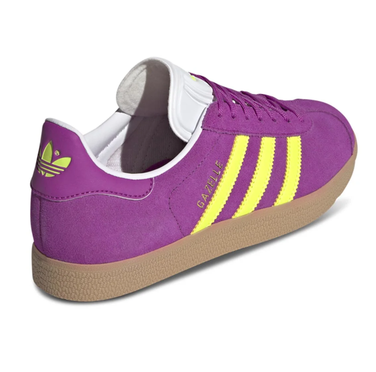adidas Gazelle Purple & Yellow Sneakers with Gum Soles