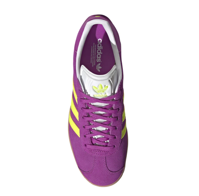adidas Gazelle Purple & Yellow Sneakers with Gum Soles