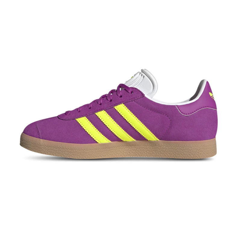 adidas Gazelle Purple & Yellow Sneakers with Gum Soles