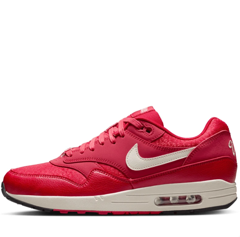 Nike Air Max 1 Red & Cream Sneakers with Viva Tejas Details