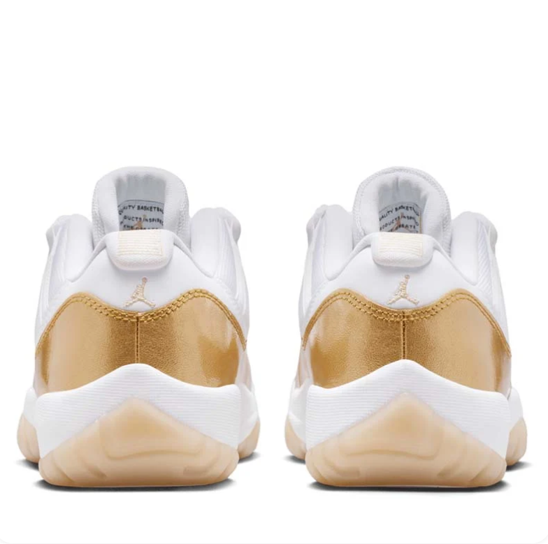 Air Jordan 11 Low White & Metallic Gold Sneakers
