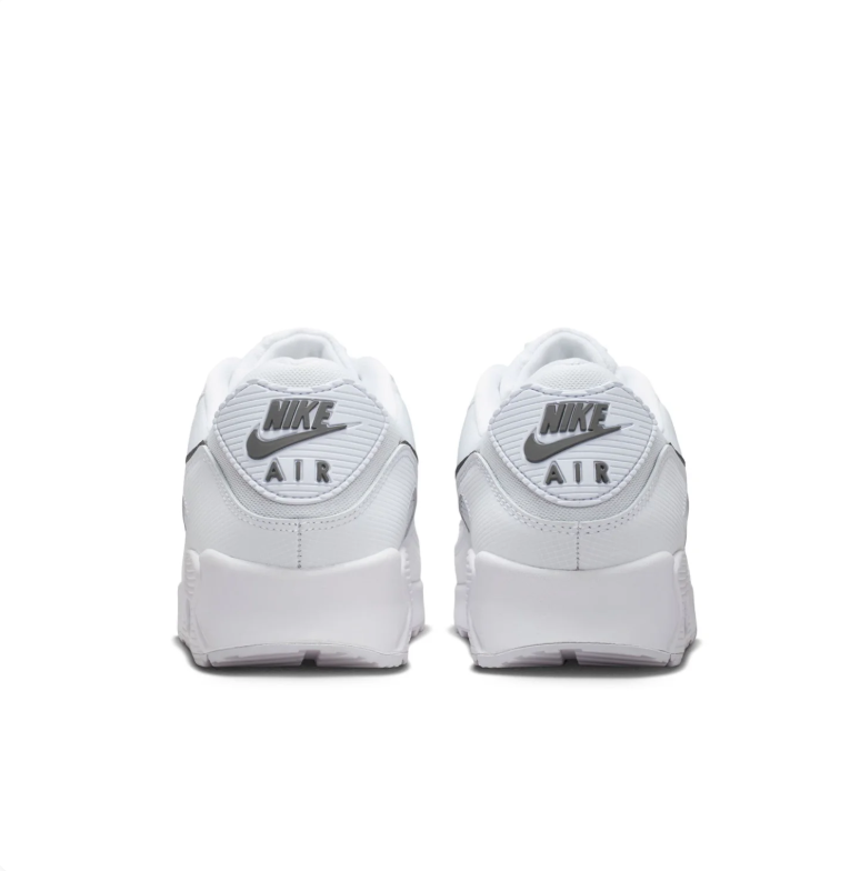 Nike Air Max 90 White Sneakers with Dark Gray Swooshes