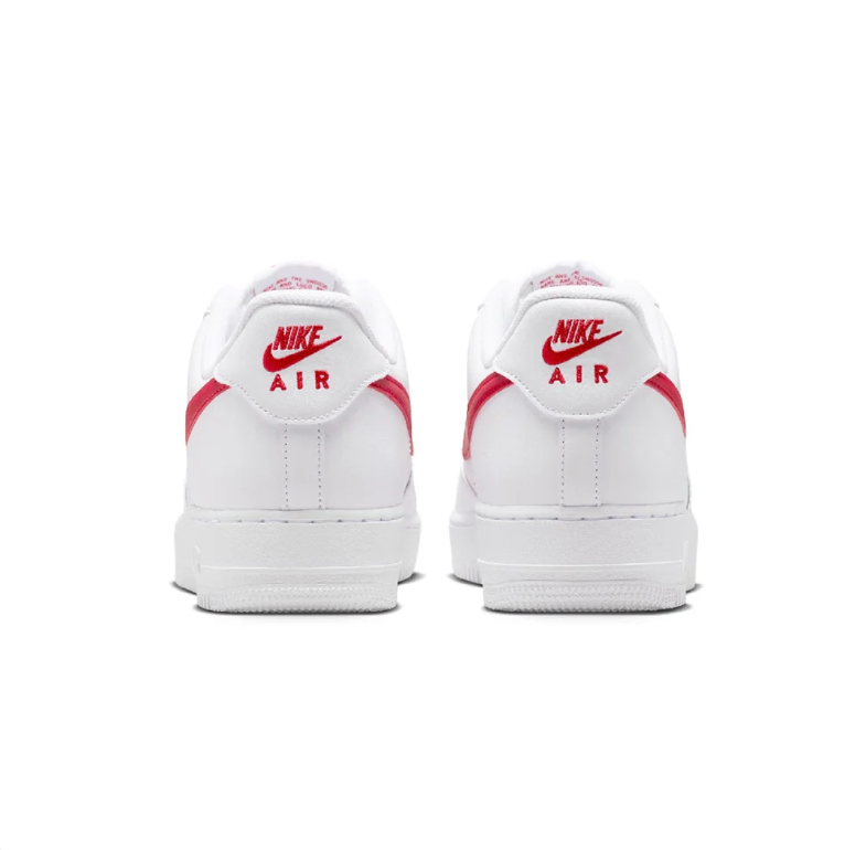Nike Air Force 1 Low White Sneakers with Red Swooshes