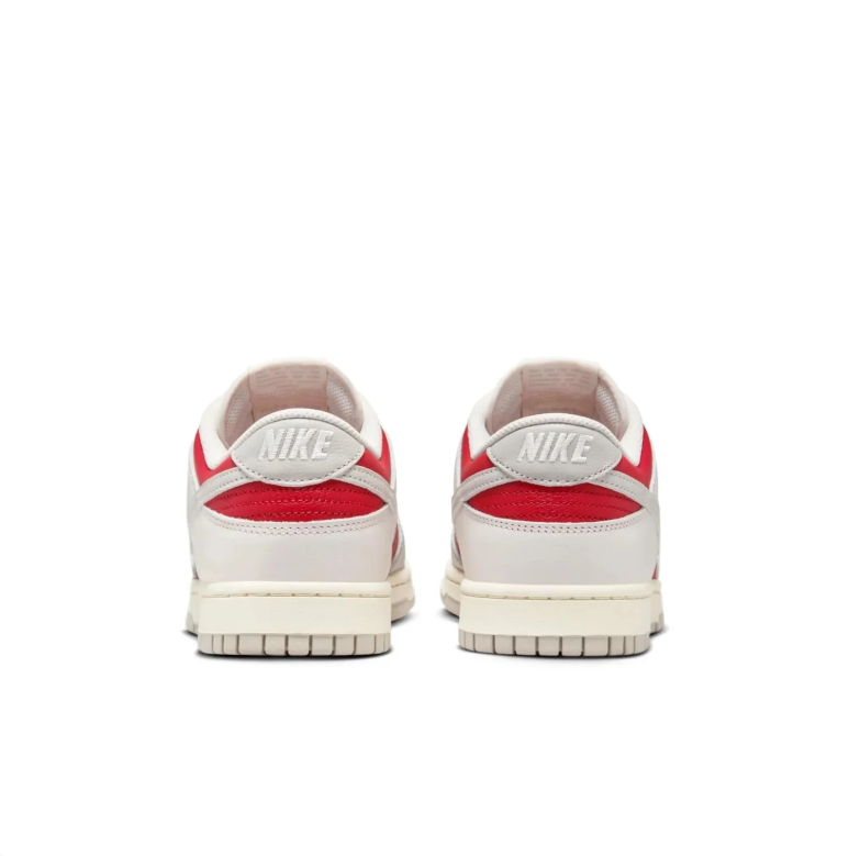 Nike Dunk Low White, Light Gray & Red Sneakers