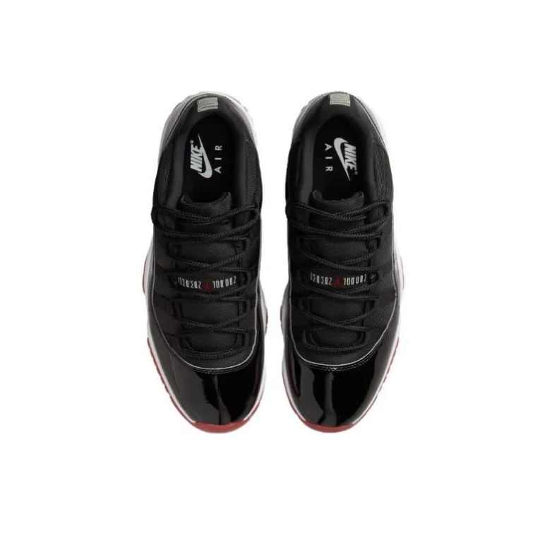 Air Jordan 11 Low Black & Red Sneakers with White Midsoles