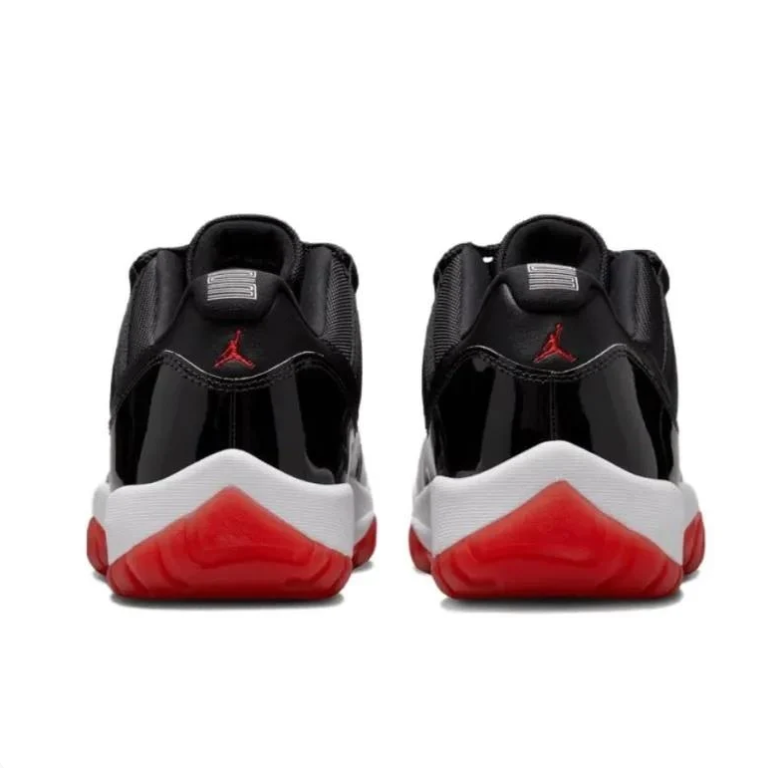 Air Jordan 11 Low Black & Red Sneakers with White Midsoles
