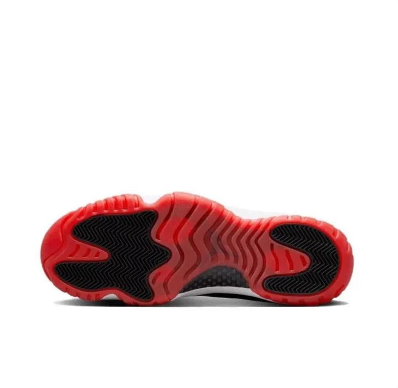 Air Jordan 11 Low Black & Red Sneakers with White Midsoles
