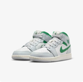 Air Jordan 1 Mid White, Light Gray & Green Sneakers