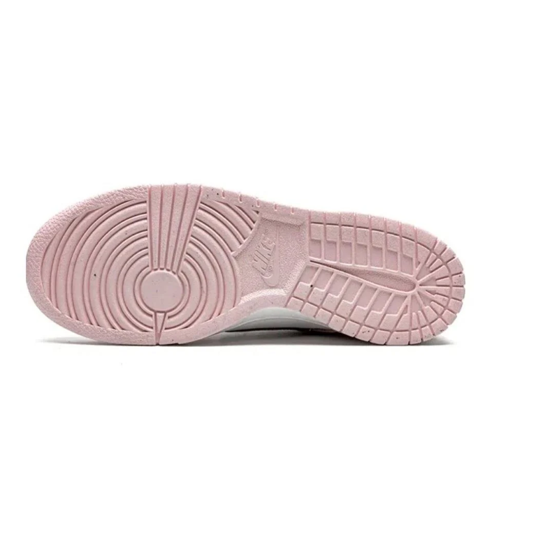 Nike Dunk Low Pink & White Sneakers with Burgundy Swooshes