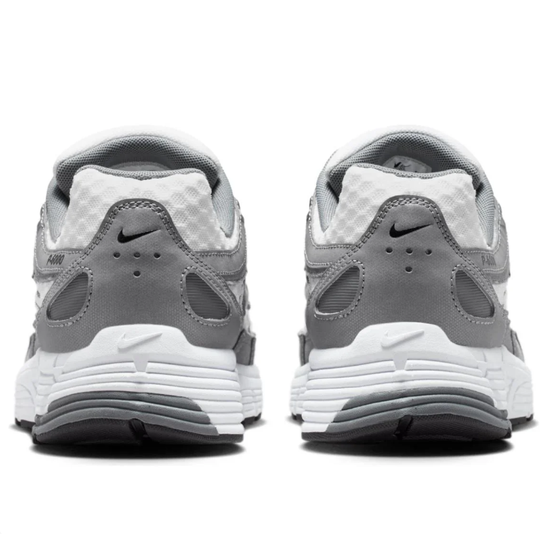 Nike P-6000 Silver Gray & White Sneakers with Black Swooshes