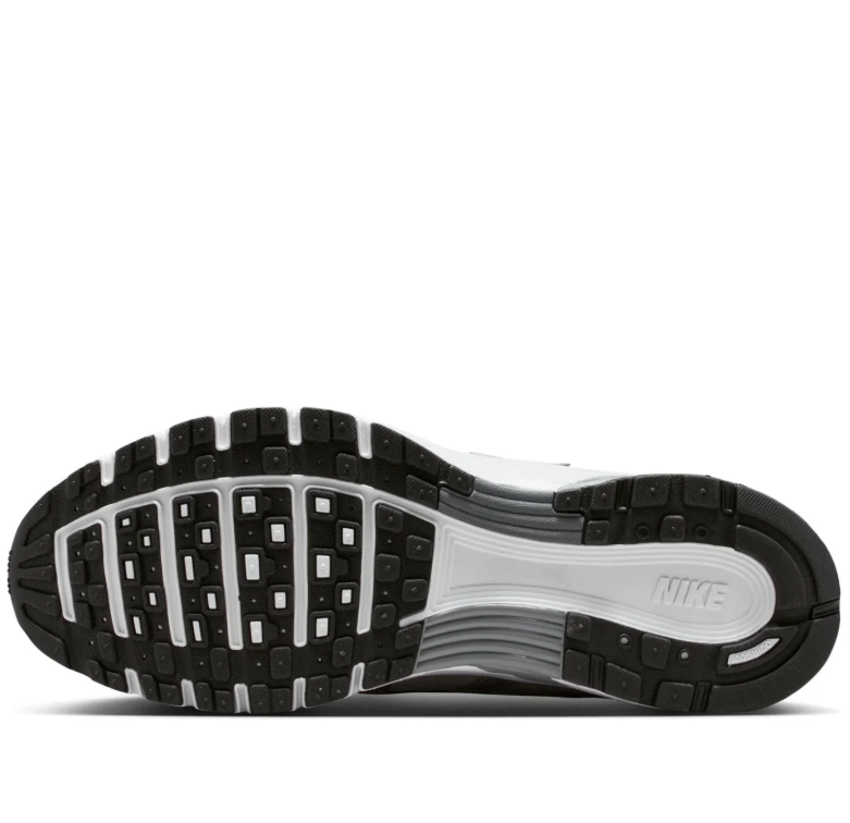 Nike P-6000 Silver Gray & White Sneakers with Black Swooshes