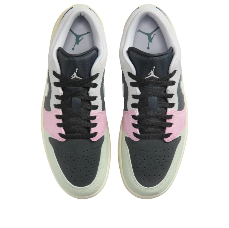 Air Jordan 1 Low Black & Pastel Colorblock Sneakers