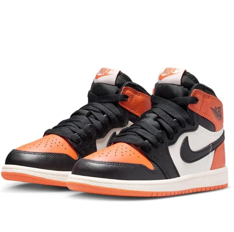 Air Jordan 1 High Orange, Black & White Sneakers