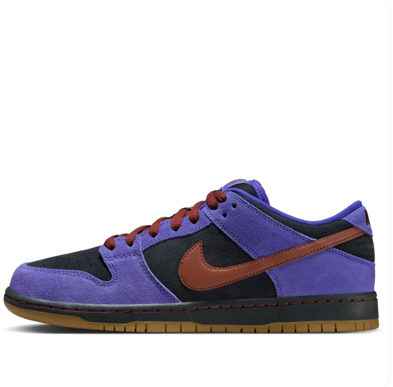 Nike SB Dunk Low Purple & Black Sneakers with Gum Soles
