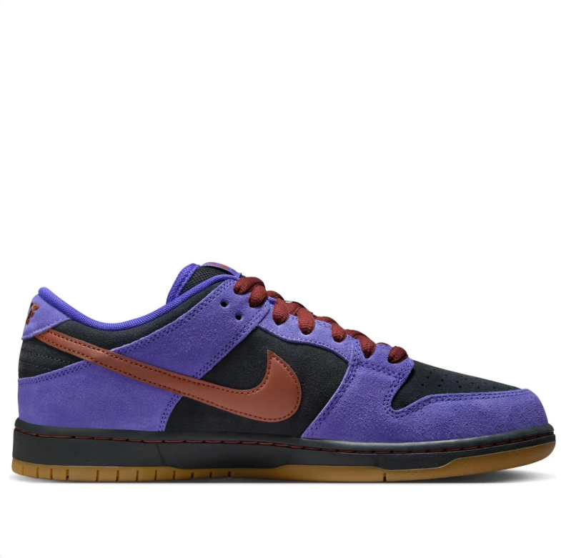 Nike SB Dunk Low Purple & Black Sneakers with Gum Soles