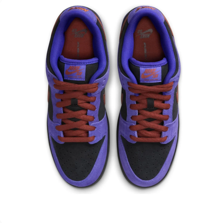 Nike SB Dunk Low Purple & Black Sneakers with Gum Soles