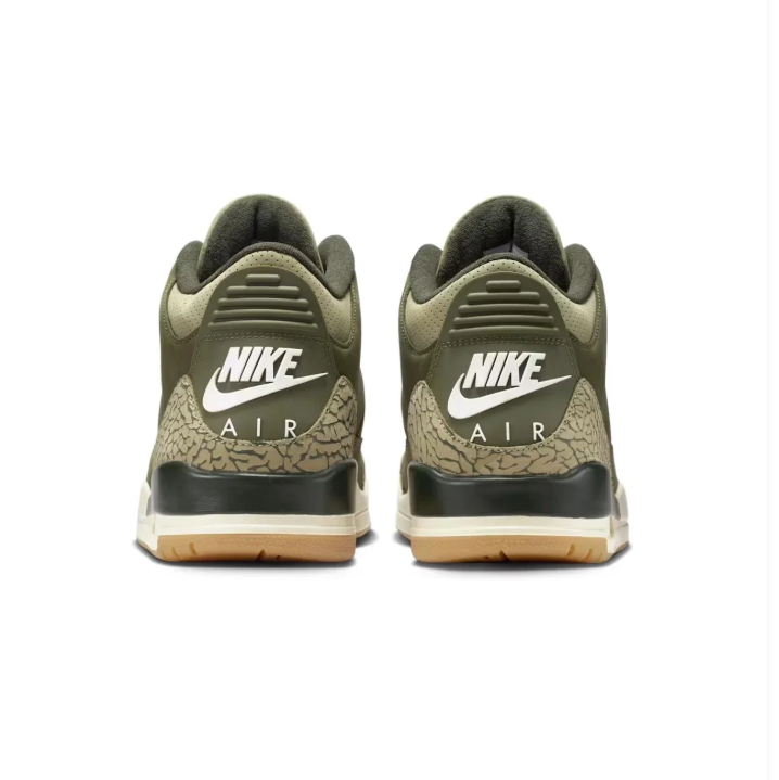 Air Jordan 3 Olive Green Elephant-Print Sneakers