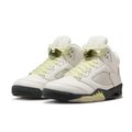 Air Jordan 5 Cream Sneakers with Pale Yellow & Black Accents