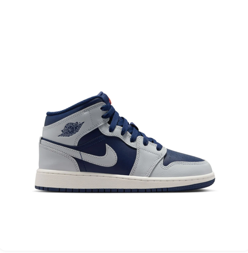 Air Jordan 1 Mid Navy & Light Gray Sneakers