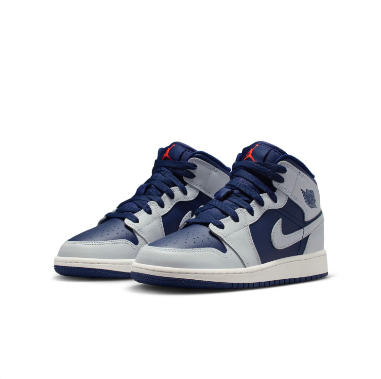 Air Jordan 1 Mid Navy & Light Gray Sneakers