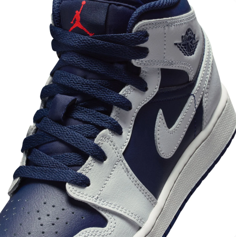 Air Jordan 1 Mid Navy & Light Gray Sneakers