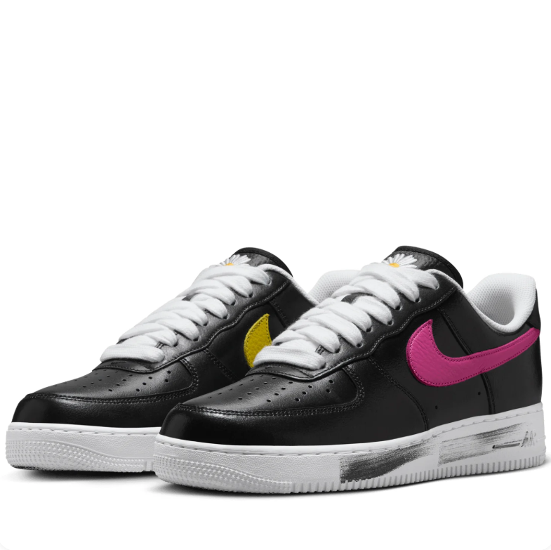 Nike Air Force 1 Low – Black with Multicolor Swooshes & Daisy Details