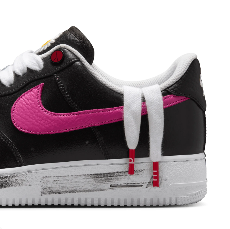 Nike Air Force 1 Low – Black with Multicolor Swooshes & Daisy Details